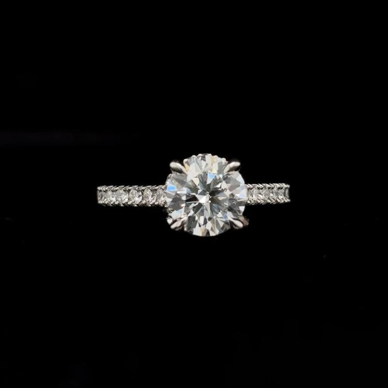 Round Lab Diamond Engagement Ring front view
