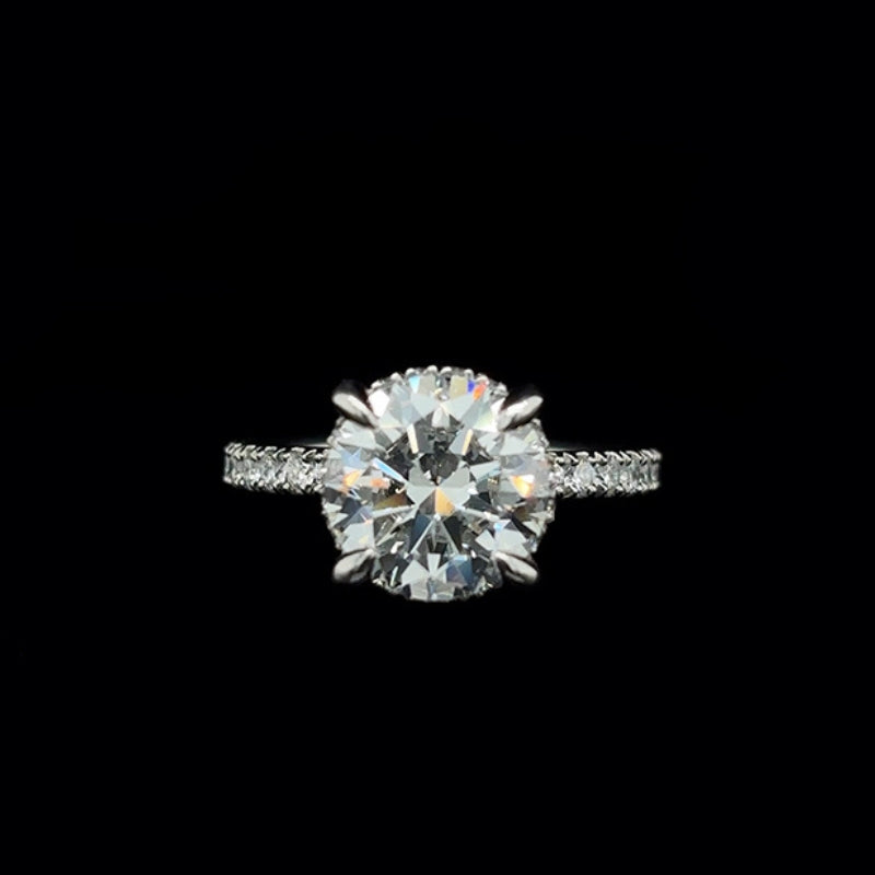 Round Lab Diamond Engagement Ring front view. 