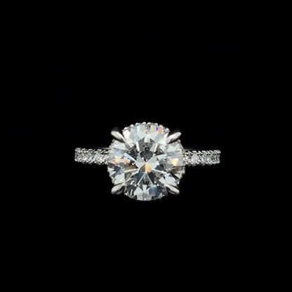 Round Lab Diamond Engagement Ring front view. 