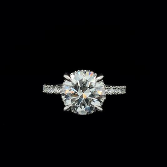 Round Lab Diamond Engagement Ring (3.51cts Total, 3.01cts Centre)