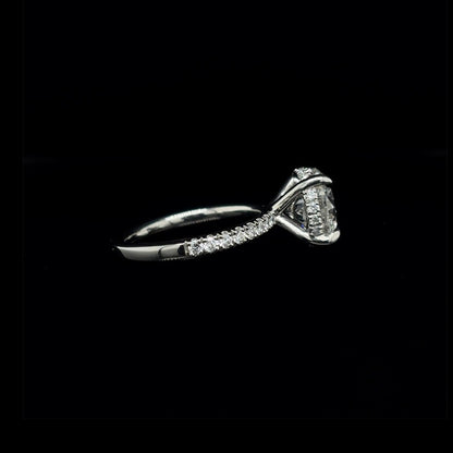 Round Lab Diamond Engagement Ring right view. 