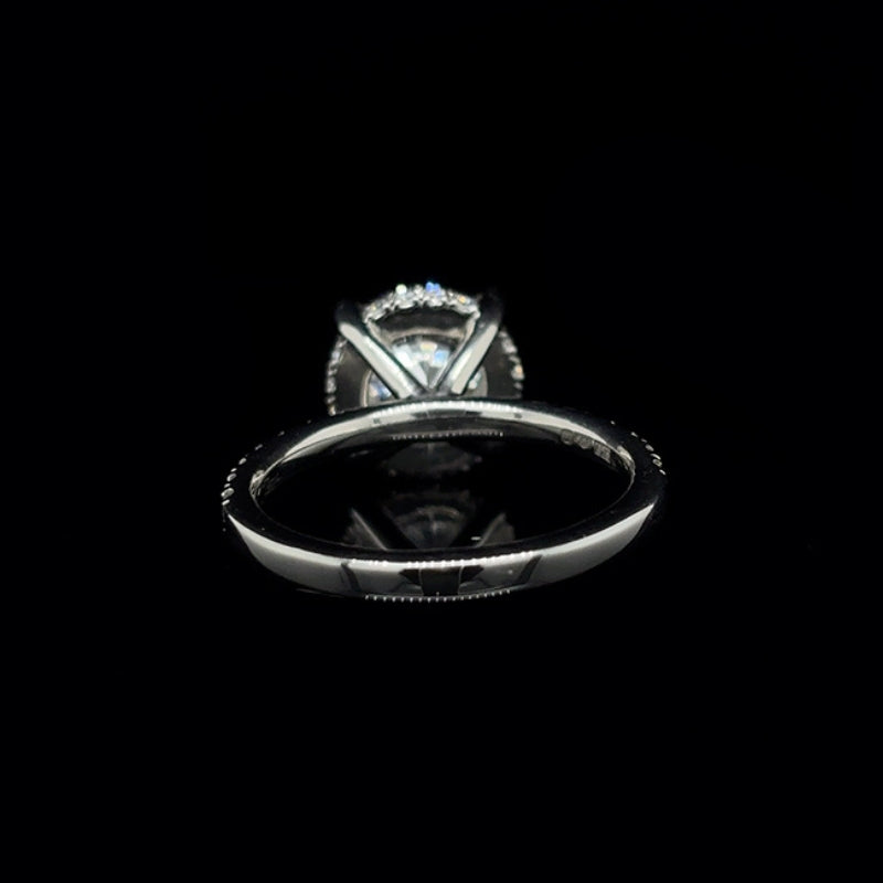 Round Lab Diamond Engagement Ring back view.