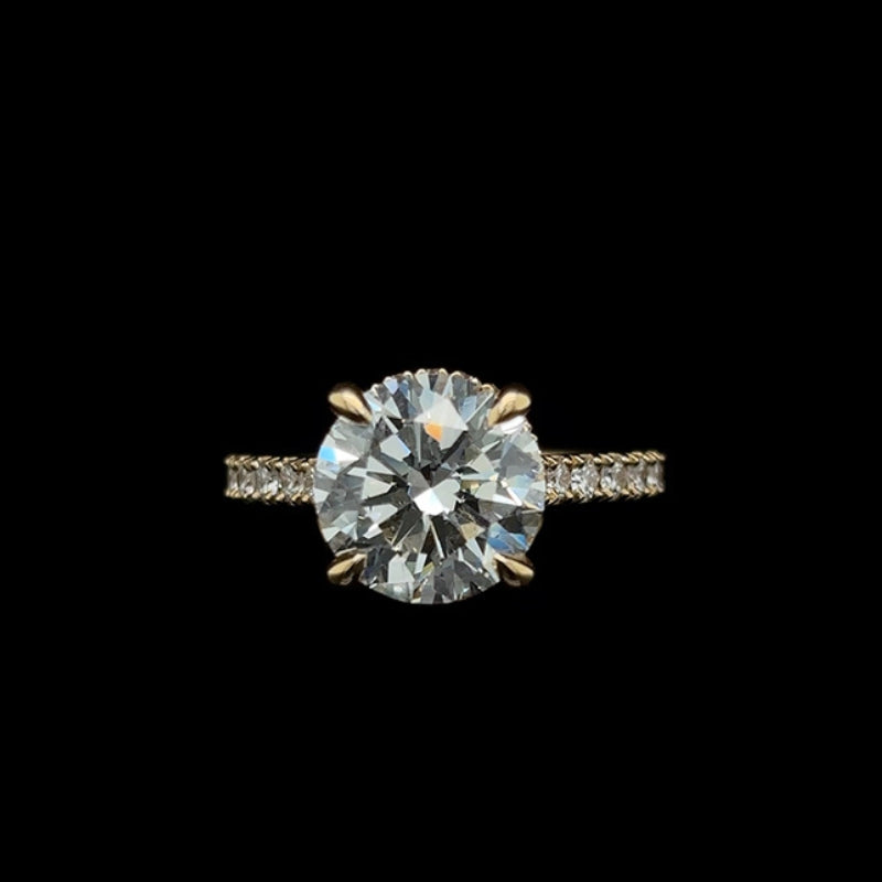 Round Lab Diamond Engagement Ring front view.