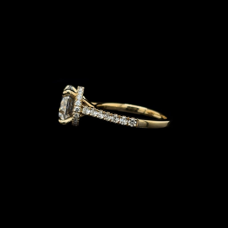 Round Lab Diamond Engagement Ring left view.