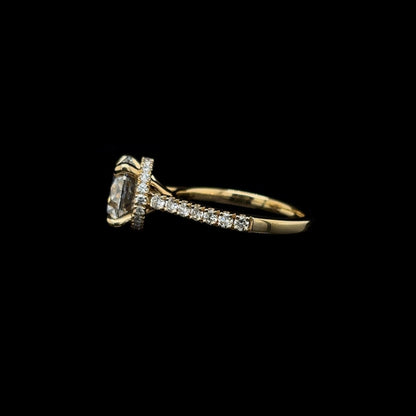 Round Lab Diamond Engagement Ring left view.