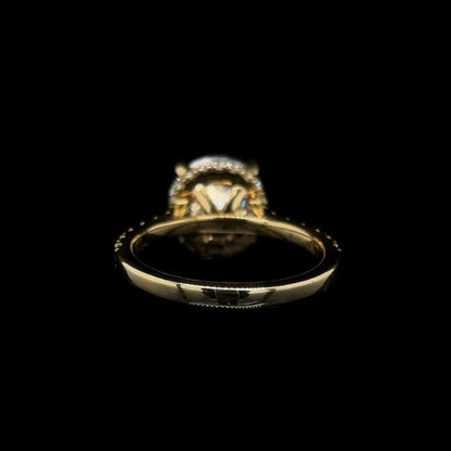 Round Lab Diamond Engagement Ring back view.