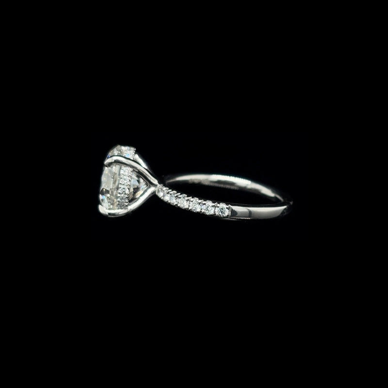 Round Lab Diamond Engagement Ring  left view.
