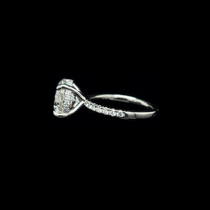 Round Lab Diamond Engagement Ring  left view.