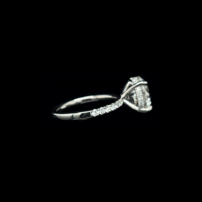 Round Lab Diamond Engagement Ring  right view.