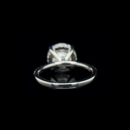 Round Lab Diamond Engagement Ring back view.