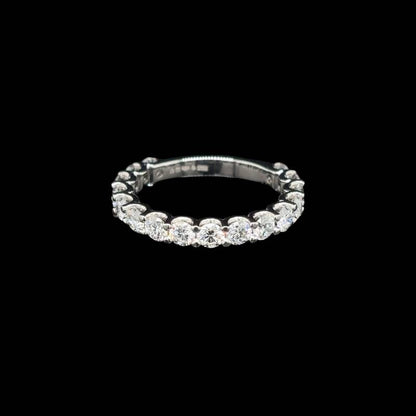 Round Lab Diamond Wedding Band front view.