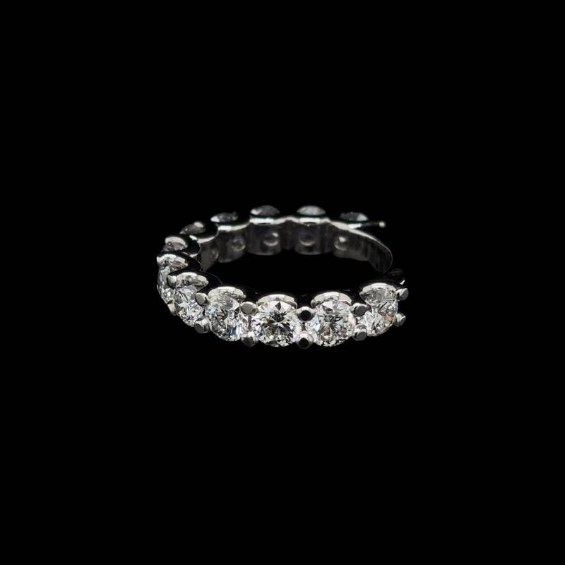 Round Lab Diamond Wedding Band left view.