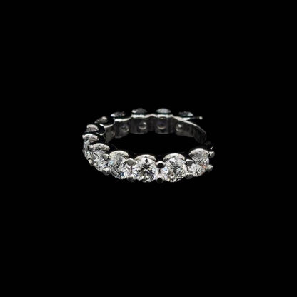 Round Lab Diamond Wedding Band left view.