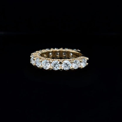 Round Lab Diamond Wedding Band left view.