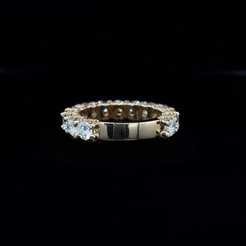 Round Lab Diamond Wedding Band back view. 