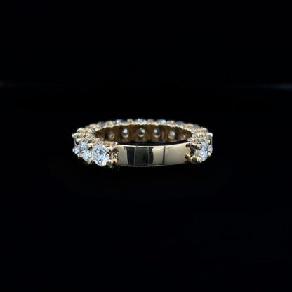 Round Lab Diamond Wedding Band back view. 