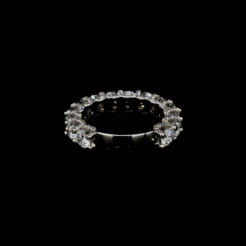 Round Lab Diamond Wedding Band  back view. 