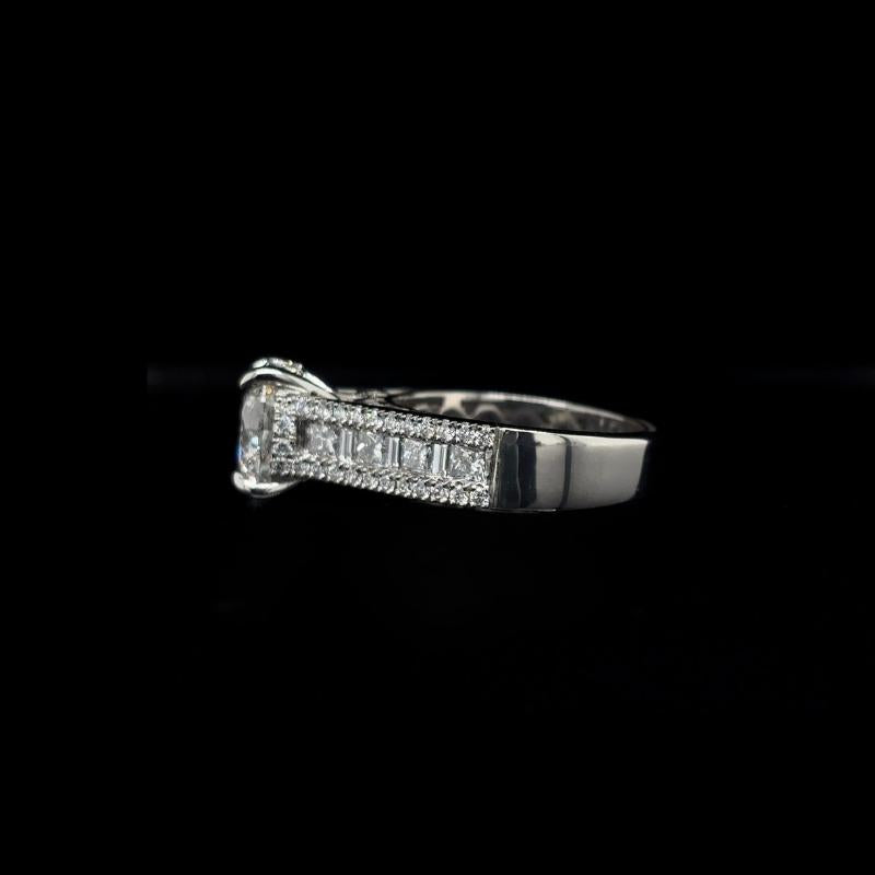 Round Multi Row Band Lab Diamond Engagement Ring (4.59cts Total, 3.06cts Centre)