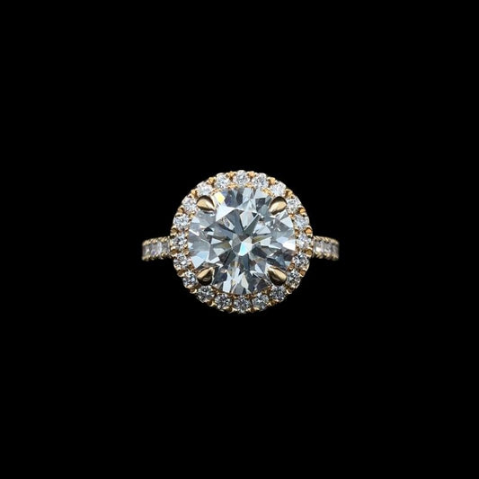 Round Halo Lab Diamond Engagement Ring (3.00ct+ Centre)