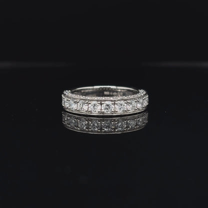 360° view of Pave Round Lab Diamond Wedding Band. 
