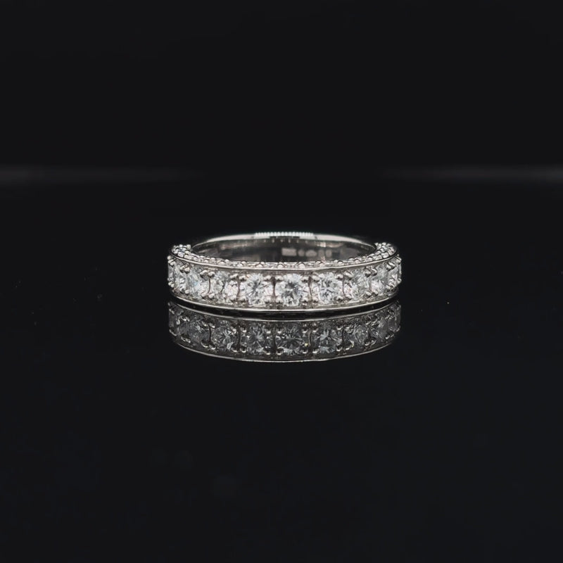 360° view of Pave Round Lab Diamond Wedding Band. 