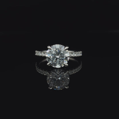 Round Lab Diamond Engagement Ring (3.00cts Total, 2.50cts Centre)