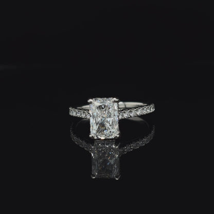 Radiant Lab Diamond Engagement Ring (2.58cts Total, 2.03cts Centre)