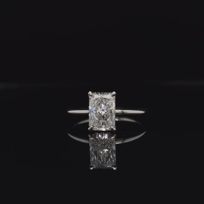 Radiant Lab Diamond Engagement Ring (1.74ct Total, 1.56ct Centre)