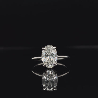 Oval Lab Diamond Engagement Ring (2.18cts Total, 2.02cts Centre)