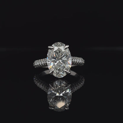 360° view of Oval 3D Pave Lab Diamond Engagement Ring.