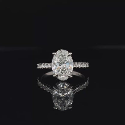 Oval Lab Diamond Engagement Ring (2.67cts Total, 2.07cts Centre)