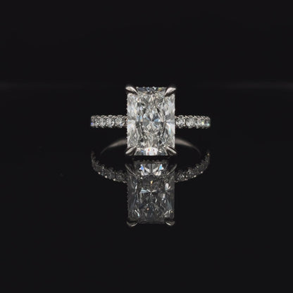 Radiant Lab Diamond Engagement Ring (3.60cts Total, 3.09cts Centre)