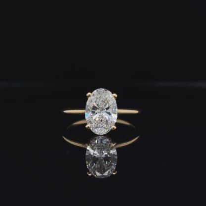 360° view of Oval Double Hidden Halo Lab Diamond Engagement Ring. 