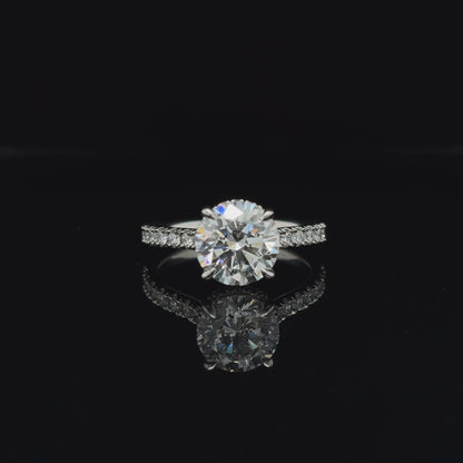 Round Lab Diamond Engagement Ring (2.57cts Total, 2.08cts Centre)