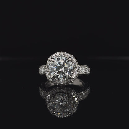 Round Lab Diamond Engagement Ring (4.85cts Total, 3.07cts Centre)