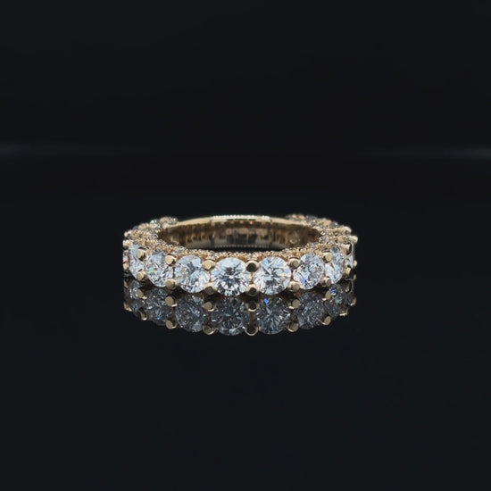 360° view of Round Lab Diamond Wedding Band. 